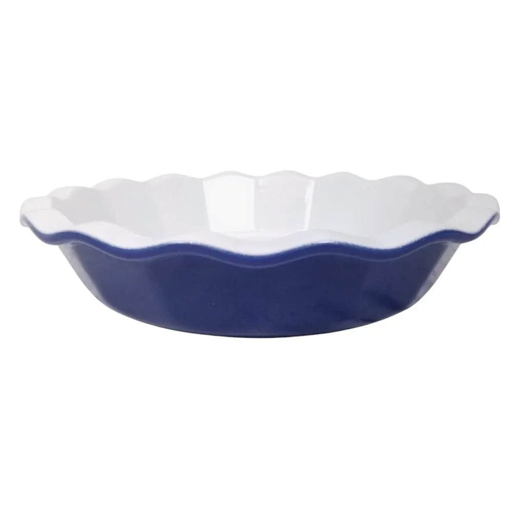 Emile Henry Ruffled Pie Dish Cobalt Blue - Picture 3 of 8